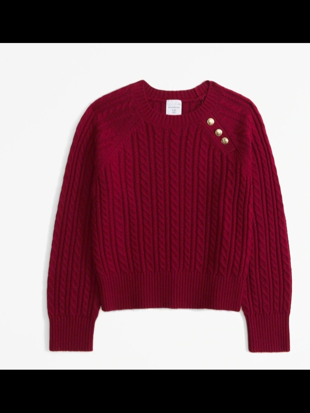 Jersey Button Cable Sweater de Abercrombie & Fitch